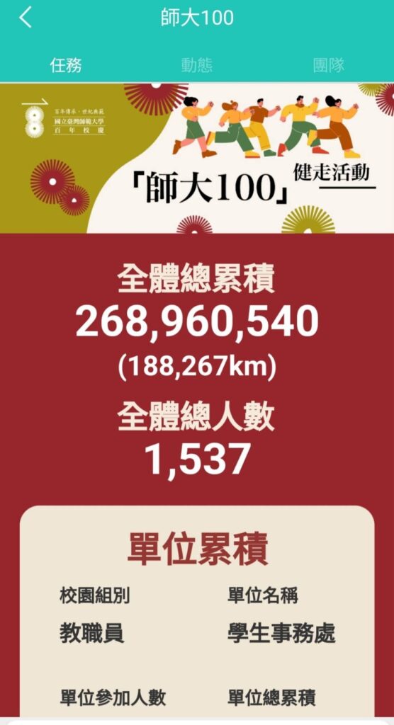 師大100健走活動