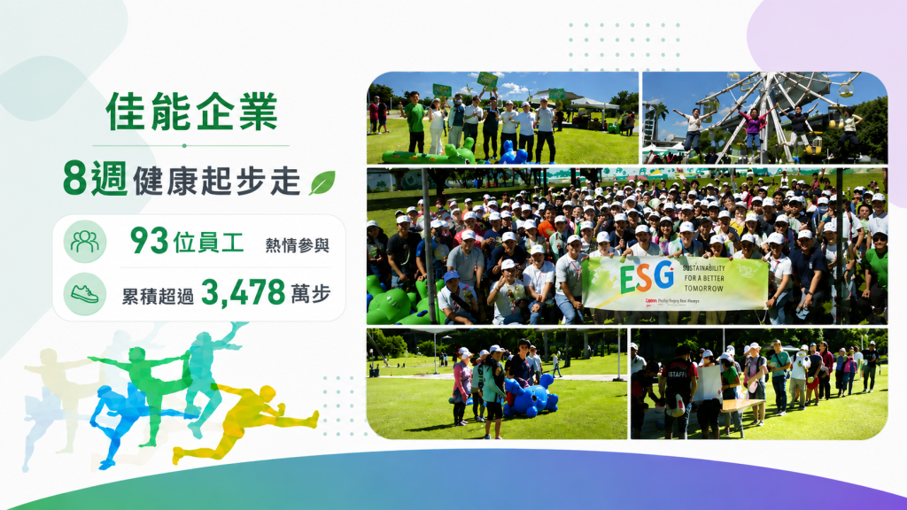 佳能企業8週Walkii健康起步走活動，93位員工累積超過3478萬步