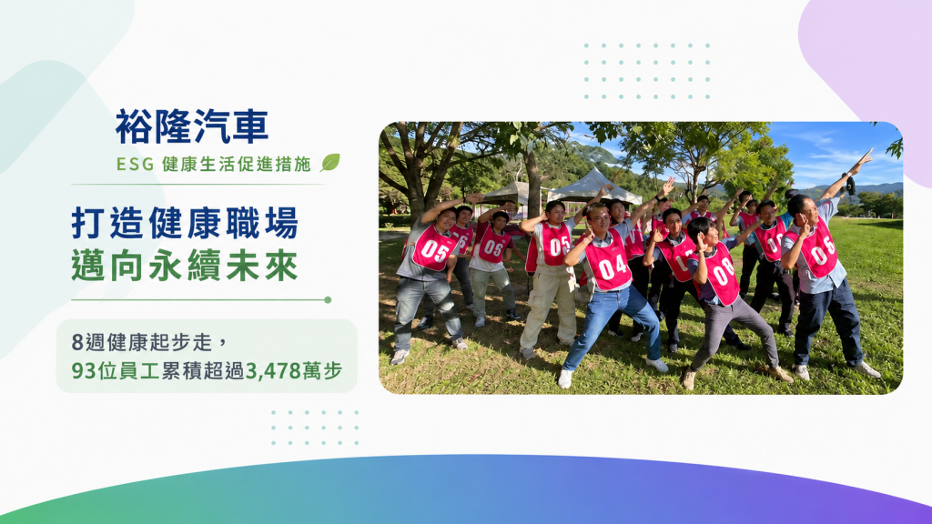 裕隆汽車 ESG 健康生活促進措施與員工健走活動