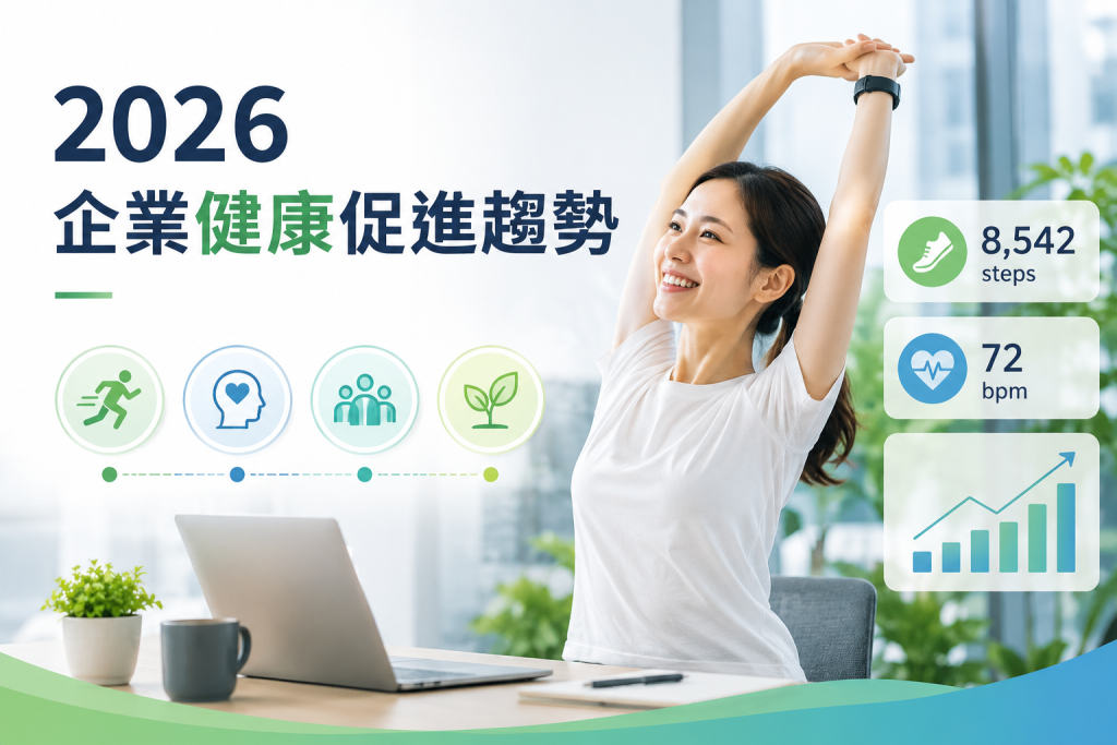 2026 企業健康促進趨勢，呈現員工運動、健康數據與職場健康管理