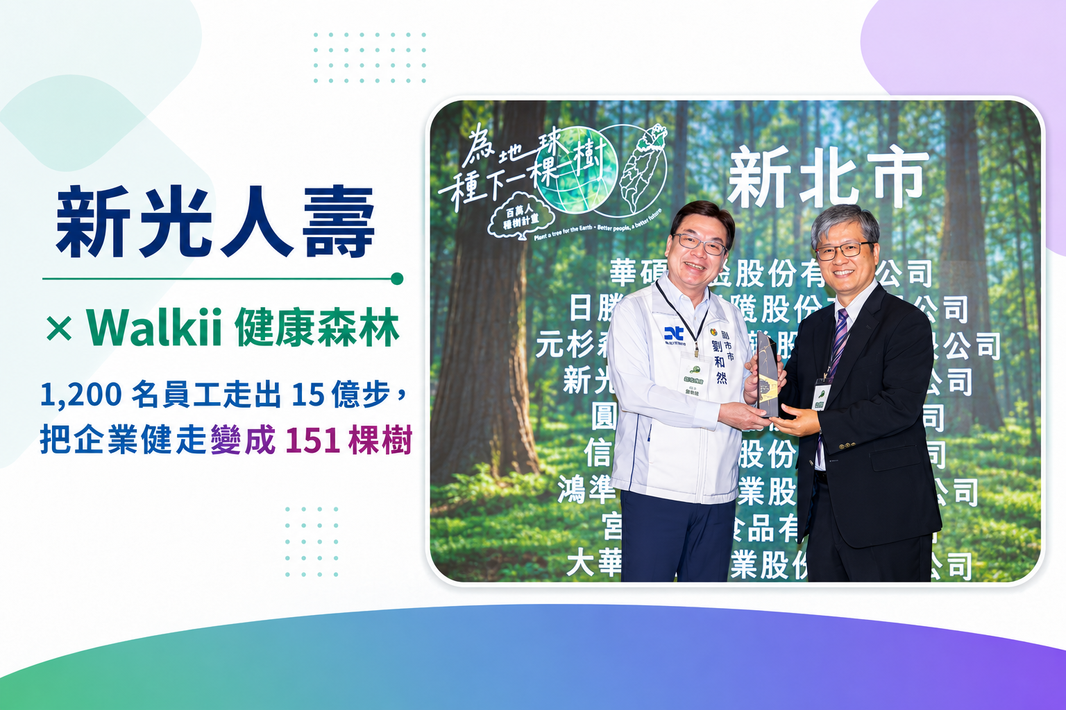 新光人壽Walkii健康森林企業健走ESG減碳植樹活動